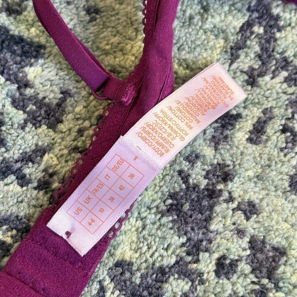 Savage x Fenty Wine Colored Lace Trim Bralette Lingerie Intimates | Size 4-6 - Picture 6 of 7